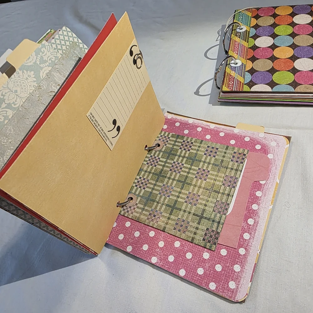 Handmade Colorful Scrapbook Art Junk Journals Set Of 4 Trendy Vintage Look NEW